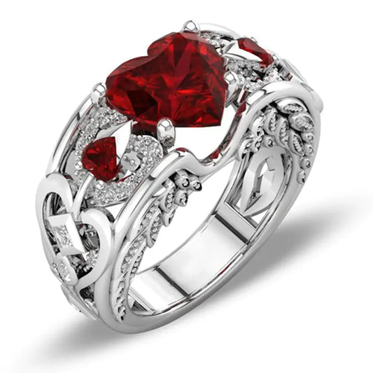 Red Love Heart Ring